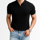 DAMY Heritage Ribbed Polo Black